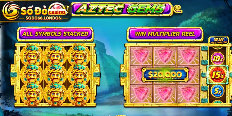 Giao diện game Aztec Slot đẹp mắt, biểu tượng đổi thưởng đa dạng